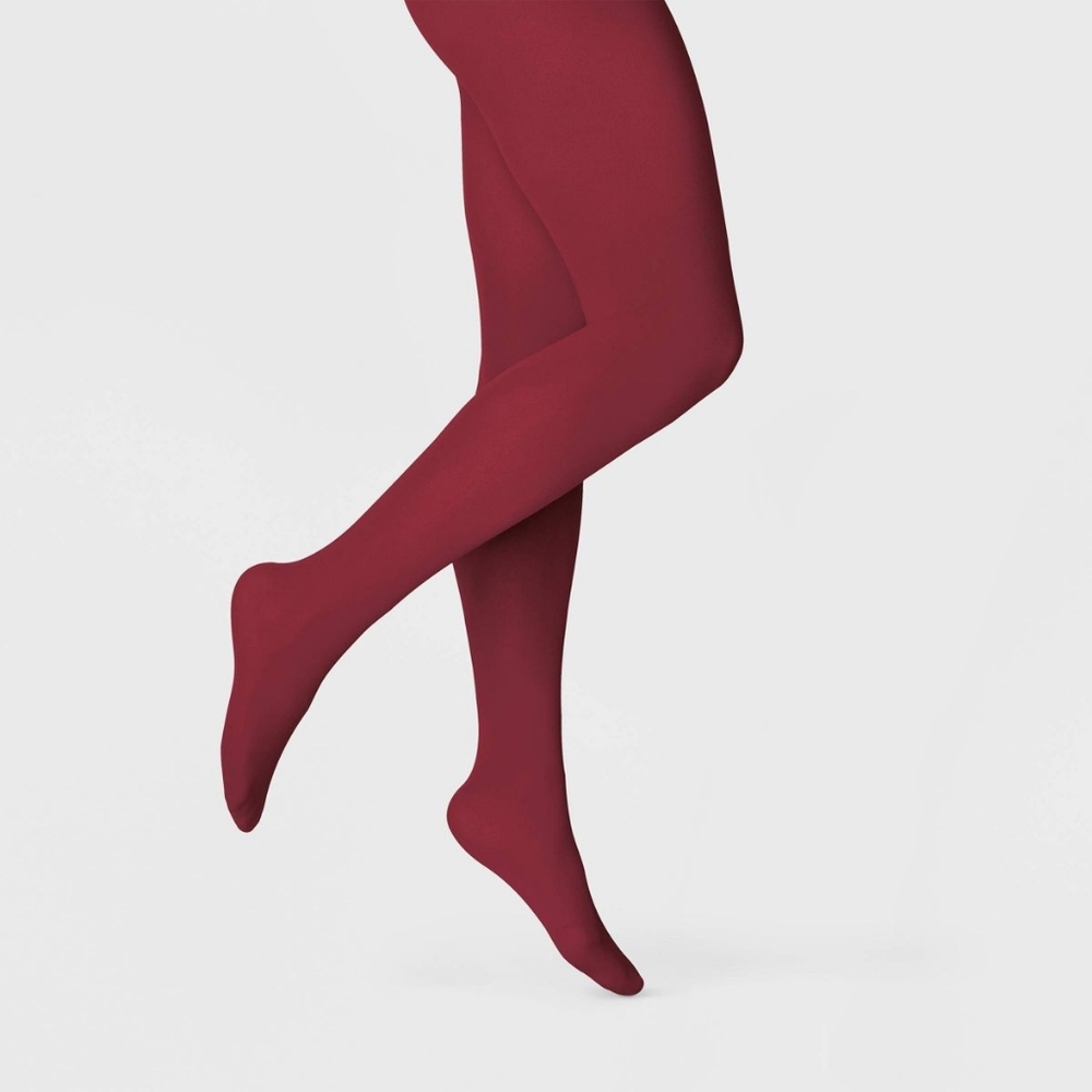 Women's 50 Denier Opaque Tights in Rubenesque Red Color